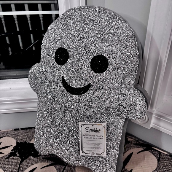 NWT Rhinestone Sparkle Ghost Pillow by Sparkles Home - Picture 2 of 9